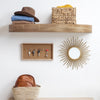 Large Round Wood Floating Wall Shelf - Brown